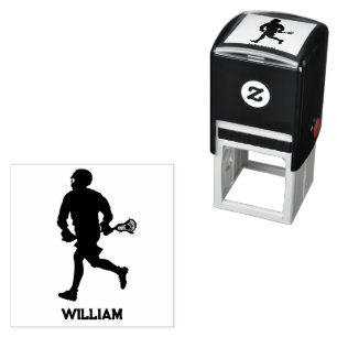 Lacrosse speler gepersonaliseerde naam  zelfinktende stempel