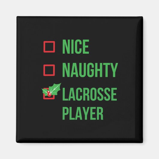 Lacrosse Speler Grappig Pyjama Kerstcadeau Magneet (Voorkant)
