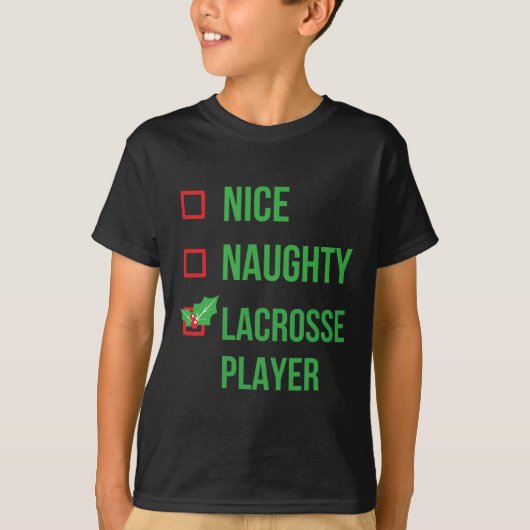 Lacrosse Speler Grappig Pyjama Kerstcadeau T-shirt (Voorkant)