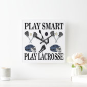 Lacrosse Speler Sport Vierkante Klok (Huis)