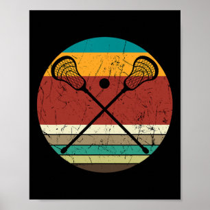 Lacrosse Speler Team Sport Lax Goalie Laxing Vinta Poster