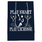 Lacrosse speler Verjaardag Medium Cadeauzakje (Achterkant)