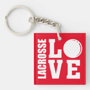 Lacrosse Spelers, Red Love Sleutelhanger
