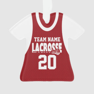 Lacrosse Sport Jersey Rood met Foto Ornament