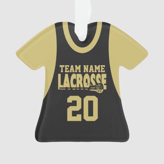 Lacrosse Sport Jersey Zwart Ornament (voorkant)