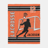 Lacrosse Sport - Oranje, wit, zwart Fleece Deken (Voorkant)
