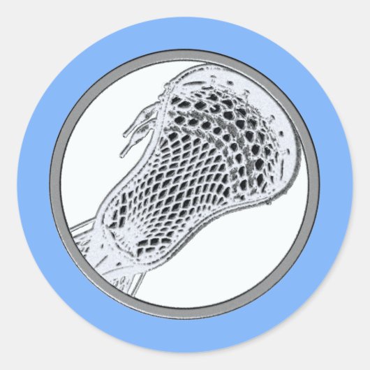 Lacrosse Sporten Klassieke Ronde Sticker (Voorkant)