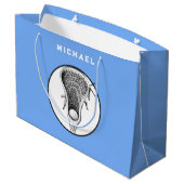 Lacrosse Sports Bleu clair Grand sac cadeau (Dos Angle)