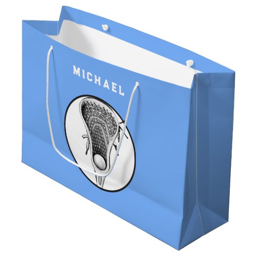 Lacrosse Sports Bleu clair Grand sac cadeau (Devant Angle)