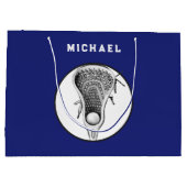 Lacrosse Sports Bleu Grand sac cadeau (Dos)