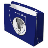 Lacrosse Sports Bleu Grand sac cadeau (Dos Angle)