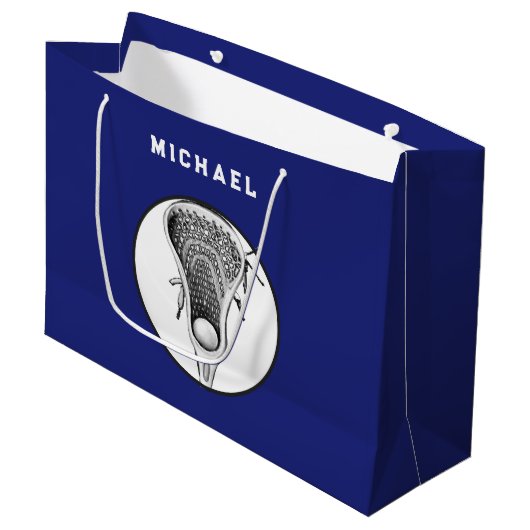 Lacrosse Sports Bleu Grand sac cadeau (Devant Angle)