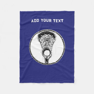 Lacrosse Sports Blue Fleece Blanket
