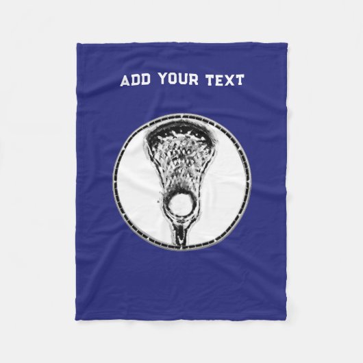 Lacrosse Sports Blue Fleece Blanket (Voorkant)