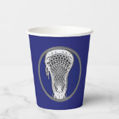 Lacrosse Sports Blue Papieren Bekers (Achterkant)