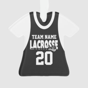Lacrosse Sports Jersey Black met foto Ornament
