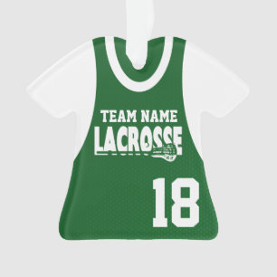 Lacrosse Sports Jersey Green met Number Ornament