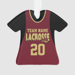 Lacrosse Sports Jersey Maroon met Foto Ornament