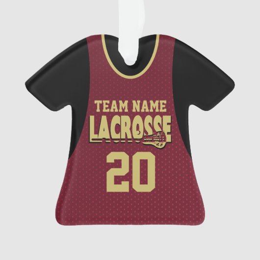 Lacrosse Sports Jersey Maroon Ornament (voorkant)