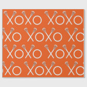 Lacrosse Sports Oranje Cadeaupapier (Vlak)