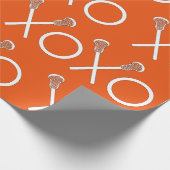 Lacrosse Sports Oranje Cadeaupapier (Hoek)