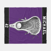 Lacrosse Sports Paars Fleece Deken (Voorkant (Horizontaal))