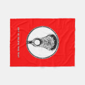 Lacrosse Sports Red Fleece Deken (Voorkant (Horizontaal))