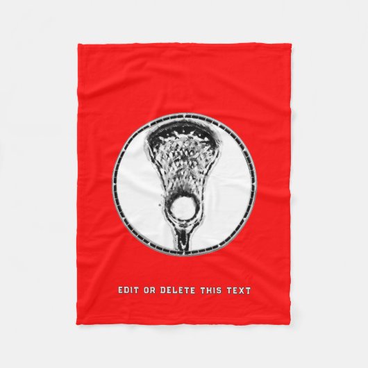 Lacrosse Sports Red Fleece Deken (Voorkant)