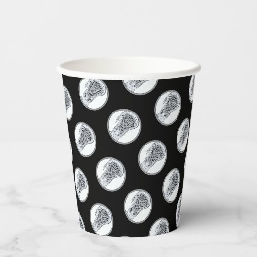 Lacrosse Sports Team Papieren Bekers (Achterkant)