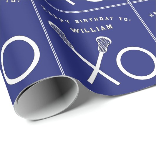 Lacrosse sportverjaardag cadeaupapier (Rol Hoek)