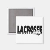 Lacrosse Stick Black en White Magneet (Voorkant / Achterkant)