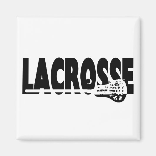 Lacrosse Stick Black en White Magneet (Voorkant)