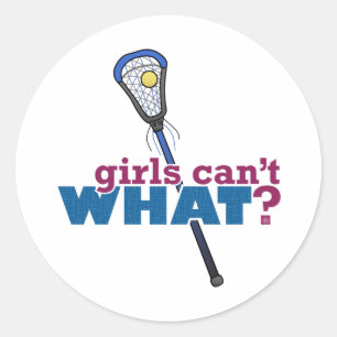 Lacrosse Stick Blue Ronde Sticker