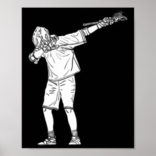 Lacrosse Stick Boy Dabbing Youth Dab Dance Poster