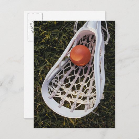 Lacrosse Stick en Ball Briefkaart (Voorkant / Achterkant)