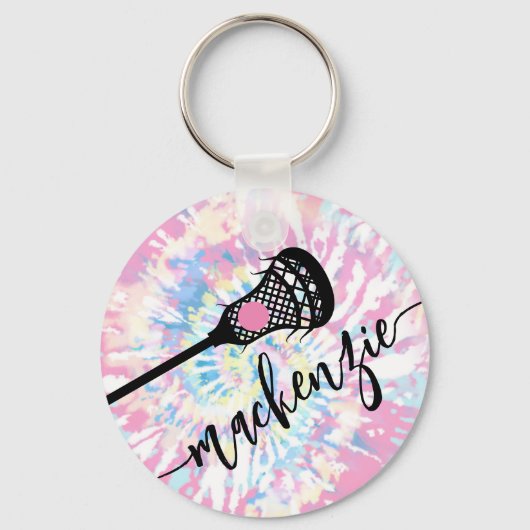 Lacrosse Stick Girly Tie Sleutelhanger (Voorkant)