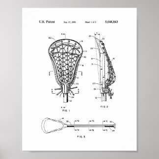 Lacrosse Stick Patent Poster