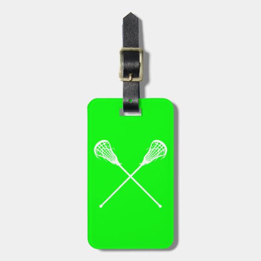 Lacrosse Sticks Bagagelabel Green (Voorkant verticaal)