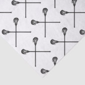 Lacrosse Sticks Balls Sports Black White Gift Wrap Tissuepapier (Detail)