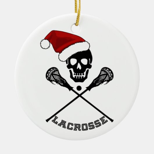 Lacrosse Sticks Kerstmis Keramisch Ornament (Voorkant)