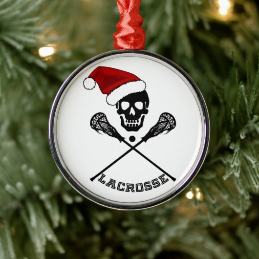 Lacrosse Sticks Kerstmis Metalen Ornament (Boom)