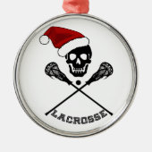 Lacrosse Sticks Kerstmis Metalen Ornament (Voorkant)