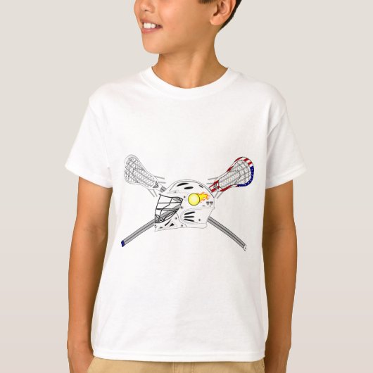 Lacrosse sticks met helm t-shirt (Voorkant)