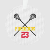 Lacrosse Sticks Net Team Name Player Number Photo Ornament (voorkant)