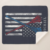 Lacrosse Sticks  vlag Gepersonaliseerd Sherpa Deken (Voorkant (horizontaal))