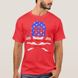 Lacrosse stokken en helm met Amerikaanse T-shirt