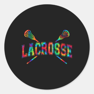 Lacrosse Stropdas-dye Crossed Sticks Cool Lax Gear Ronde Sticker