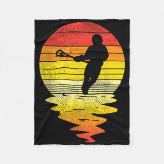 Lacrosse Sunset Retro Lax Player Coach Team Mannen Fleece Deken