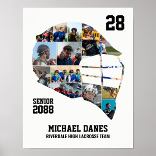 Lacrosse Team Aangepaste Senior Night Fotocollage Poster