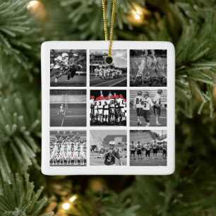 Lacrosse Team Foto Sport School Naam Jaar Keramisch Ornament